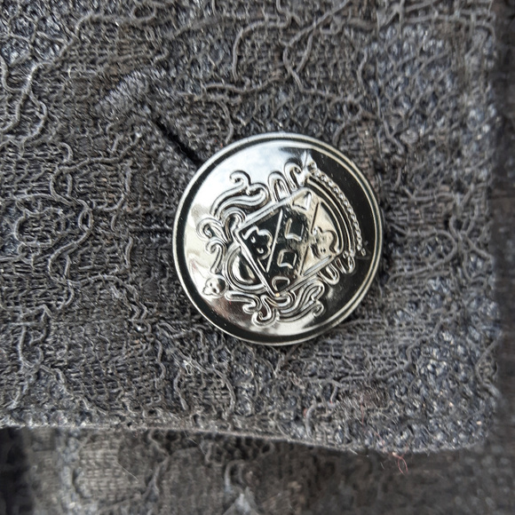 BEAUTIFUL Mario Serrani lace jacket trench coat 8 BLACK LACE - Picture 7 of 8